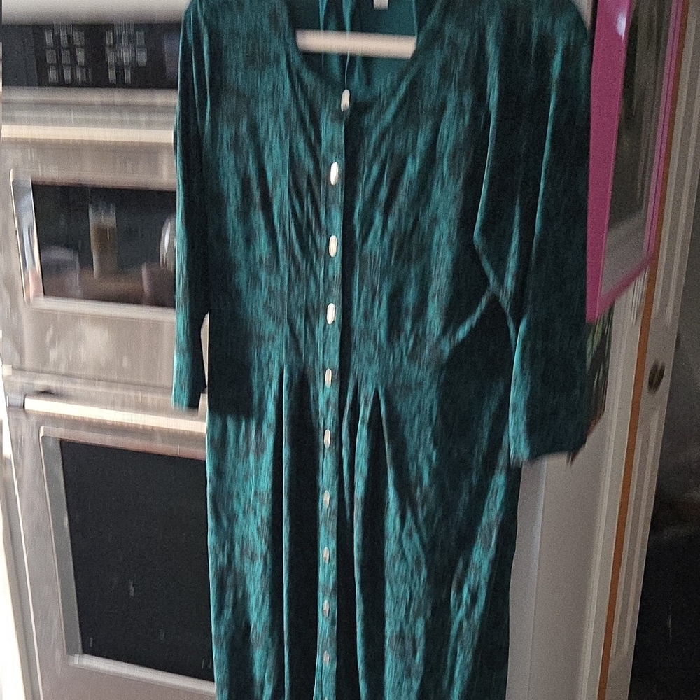 J. Jill Teal Long Sleeve Dress